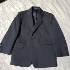 Lord and Taylor Boys Blazer Black Pinstripe Wool Blend Size 5 Formal