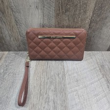 Steve Madden Large Wallet Zip With Strap Brown 8" by 5"
