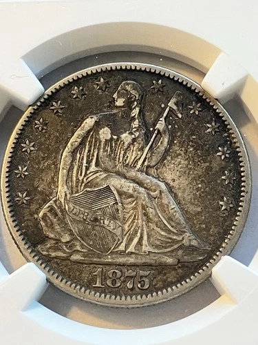 1875 NGC XF 50C Seated Liberty Half Dollar Great Details Free Shipping USA