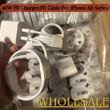 Dual PD 40W Fast Wall Charger Power Adapter Lot For iPhone 16 Pro Max 15 14 13