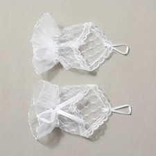 2 Sets Bridal Fingerless Bowknot Ladies Short Lace Gloves Wedding Dress US