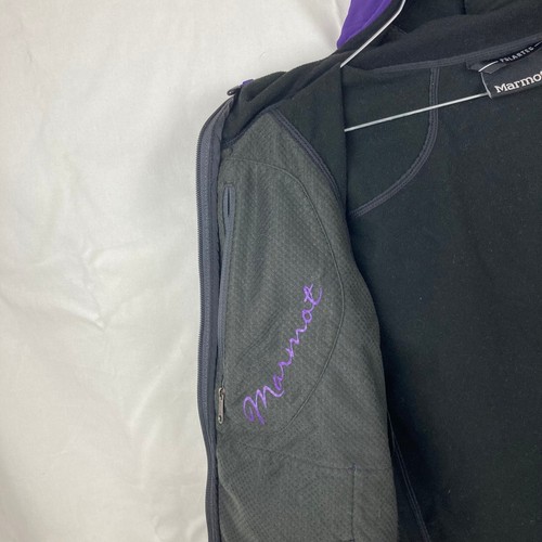 Marmot Jacket Womens S / P Purple Soft Shell Hooded Polartec Fleece Lined Vented - Picture 12 of 18