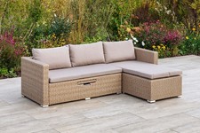 Lounge Terrasse Balkon Set Möbel Outdoor Stahl Kunststoff Geflecht