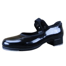 Bloch Girls 13 Black Patent Merry Jane Tap Shoes Synthetic Leather Dance Comfort