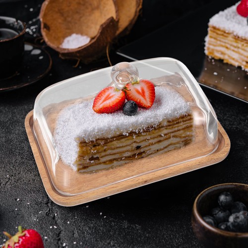 Dessert Pastry Plate Cake Cover Stand Charcuterie Board with Lid Domed - Picture 11 of 12