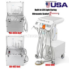 Portable Dental Mobile Delivery Unit Cart with Air Compressor Suction System