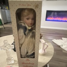 The Broadway Collection Porcelain Doll 'I Love You' Blonde Curly Hair