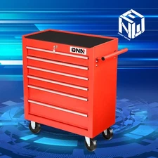6-Drawers Rolling Tool Chest Cabinet w/Wheels Cart Keyed Locking System Red