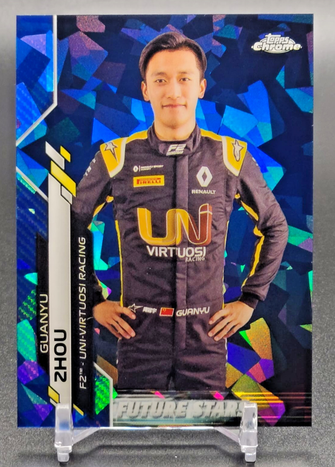 2020 Topps Chrome Formula 1 Sapphire F1 #43 Guanyu Zhou Portrait RC