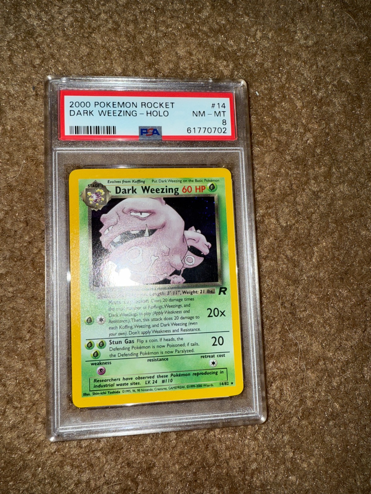PSA 8 - 2000 Pokemon Rocket Dark Weezing - Holo #14 PSA 8
