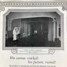 Art Supplies Print Ad 1924 Original Rare Antique NYC Devoe Johansen Studio