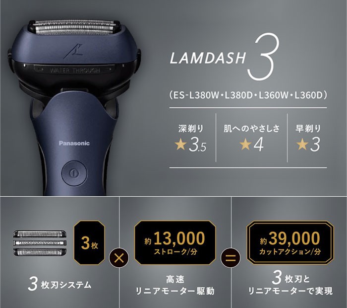 Electric Shaver Panasonic Ramdash 3-blade ES-L360D-S From Electric Shaver Panasonic Ramdash 3-blade ES-L360D-S From