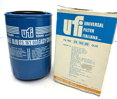 UFI Oil Filter 23.162.00 for FERRARI 308 - ''BLUE'' - NOS - VINTAGE - ITALY - DENT