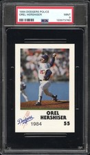 1984 L.A. DODGERS POLICE OREL HERSHISER PSA 9