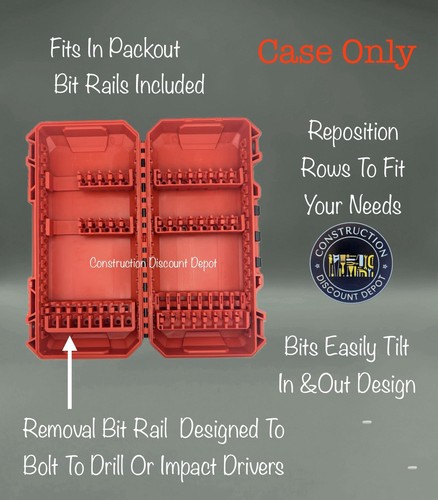 2 Pack Milwaukee Shockwave Bit Storage EMPTY Case Packout Compatible Bit Holders - Picture 2 of 5
