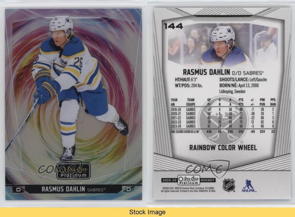 2024-25 O-Pee-Chee Platinum Rainbow Color Wheel Rasmus Dahlin #144 READ ...