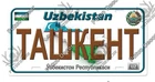 Vintage Uzbekistan License Plate Metal Sign Flag Map Travel Garage Wall Decor