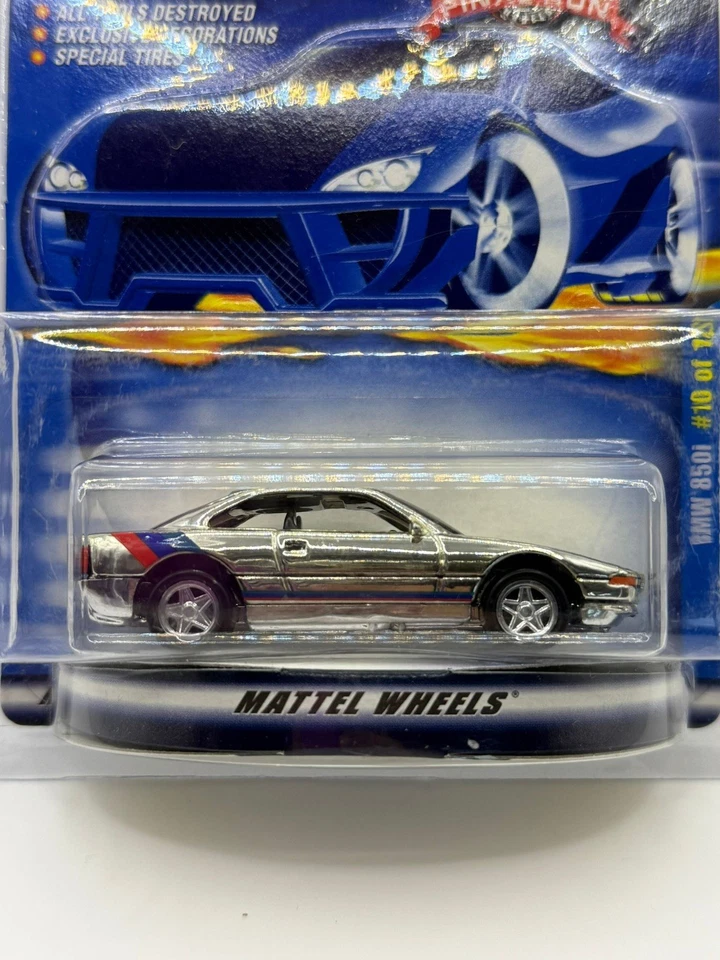 Hot Wheels BMW 850i 2001 Final Run Edition Chrome /  Real Riders / Sealed VHTF - Image 2 of 4