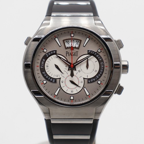 Piaget Polo Flyback GMT Chronograph 45mm Silver Dial Titanium P10534 G0A34001