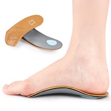 Arch Support Half-Size Cowhide Insole Feet Care Health Orthotics Insert Shoe Cu