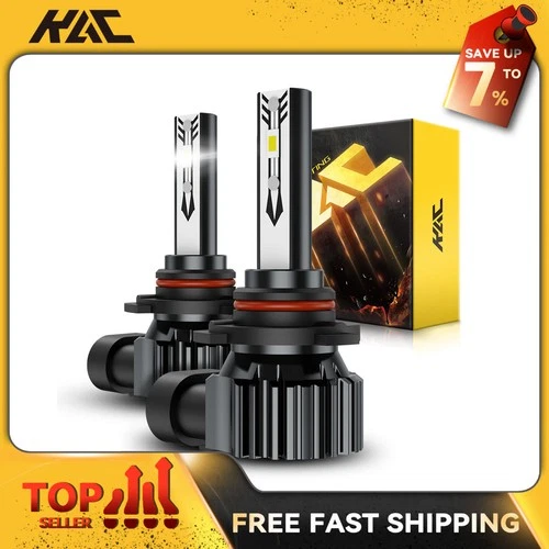 Pair KAC 9006 LED Headlight Bulbs Conversion Kit Low Beam 6000K Wireless White