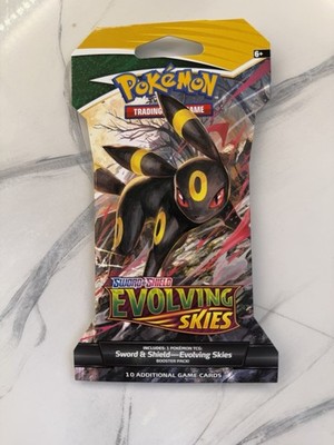 Pokemon TCG Sword & Shield Evolving Skies Booster Pack Umbreon Art 10 Cards