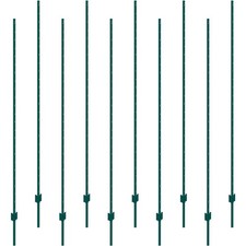 7 Feet Fence Post 10 Pack T-Post Heavy Duty Metal Fence Posts Green