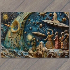 Art Print Alien God Civilization Religious Deity Ceremony Sacred Ritual Spaceshi