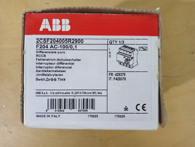 Abb f202 ac 40a 30ma interruttore differenziale modulare puro f427801