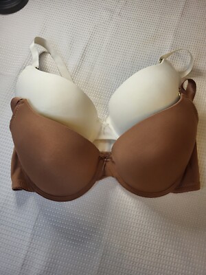 Lot Of Two Bras Brown And Ivory Sz 36 D