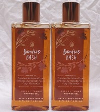2 Bath  Body Works BONFIRE BASH Shower Gel Body Wash ALOE  VITAMIN E