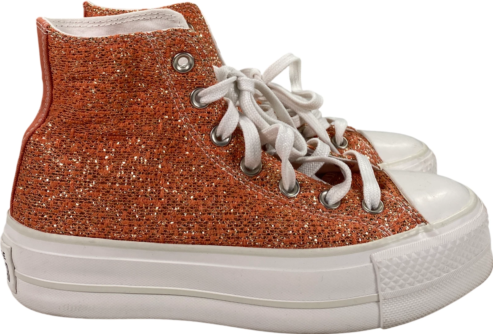 Sneakers alte donna Converse arancione shimmer lift platform 6