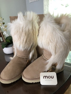 mou shearling and wool boots