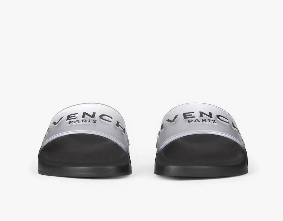 Givenchy Women s Paris Slide Flat Pool Sandals Transparent White