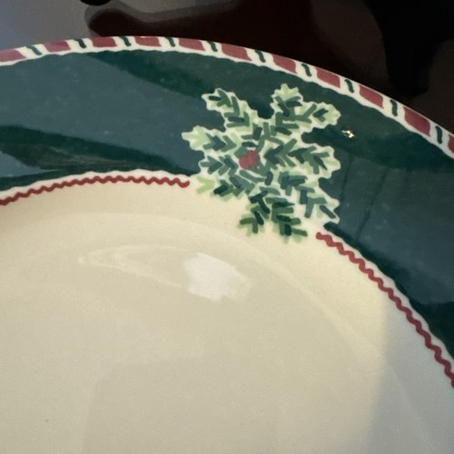 Rare fitz and floyd yuletide holiday Green Set Of 4 Dinner Plates New Tags &box - Picture 5 of 15