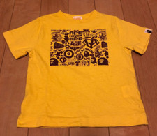 A Bathing Ape Short Sleeve Yellow Unisex Kids' Tops & T-Shirts for