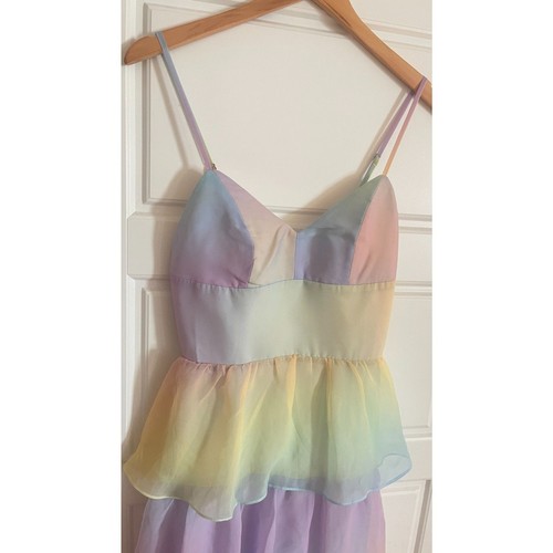 Amanda Uprichard Thaddea Maxikleid Rainbow Stufenkleid Gr. S NEU - Bild 4 von 5