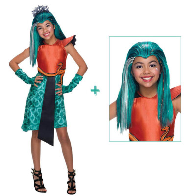 NEFERA DE NILE KOSTÜM & PERÜCKE Kinder Monster High Cleopatra Mädchen Kleopatra