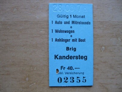 Ticket BLS, System Edmondson, Brig - Kandersteg, Autoverlad, transport autos - Photo 1/2