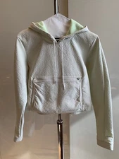 NIKE Womens White Tech Fleece Cropped Jacket Hoodie Size Small