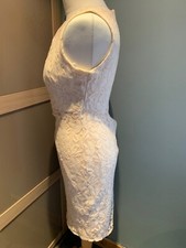 Planet Cream Sleeveless Lace Look Pencil Dress Size 8 Classic Women