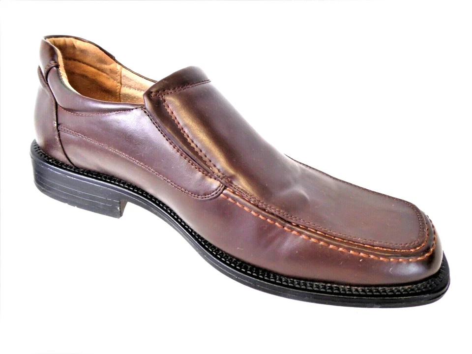 Bruno Marc NY Goldman Men's Size 9 Brown Leather Moc Toe Slip On Loafer Shoe - Image 3 of 4