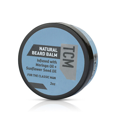 TCM Natural Beard Balm with Shea Butter, Moringa Oil & Sunflower Seed Oil 2oz