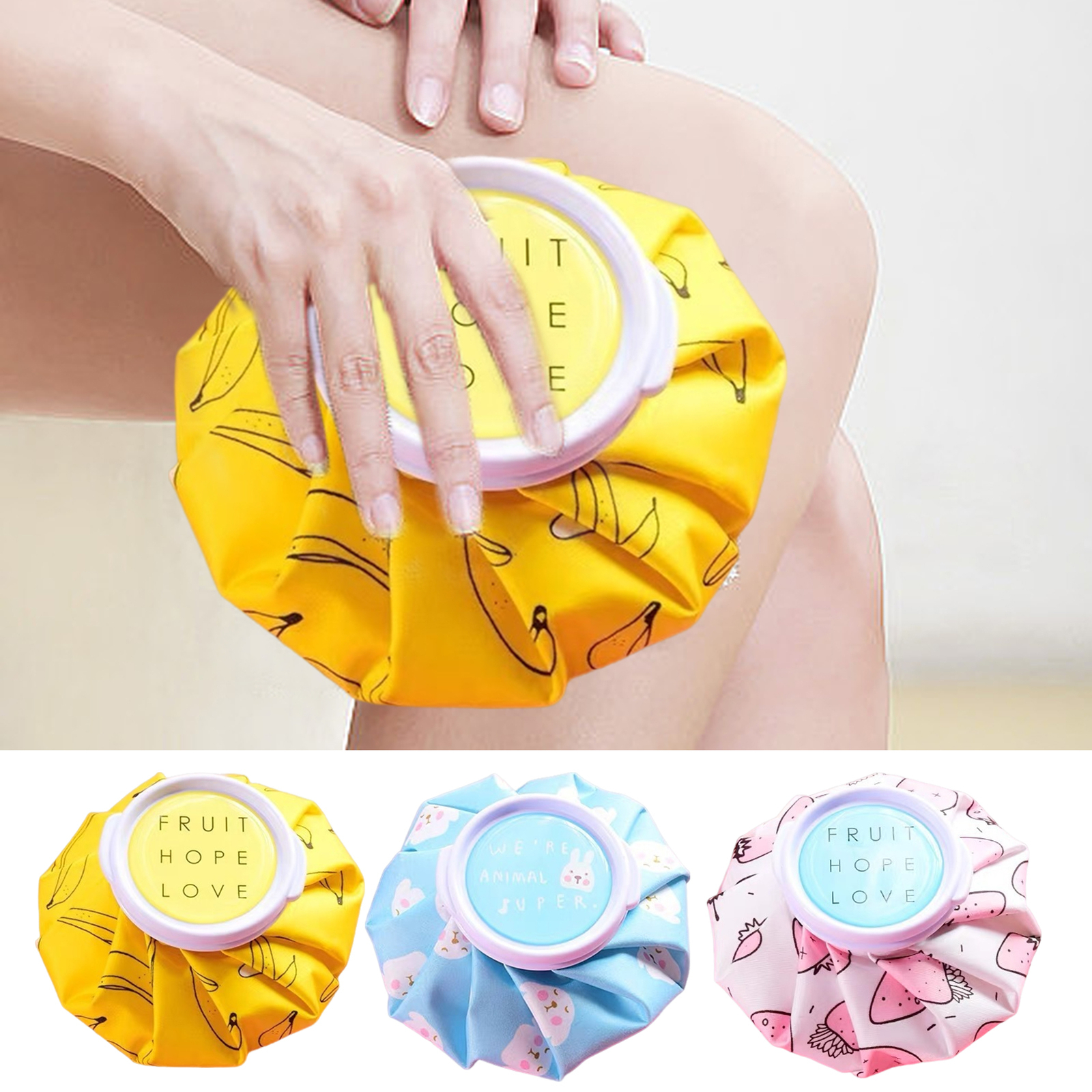 1pc Refillable Ice Packs For Injuries, Reusable Cartoon Print Bags Aches Relief