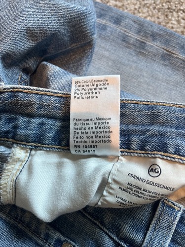 AG Jeans Women's 32R 36 X 26 The Nolan Relaxed Slim Distressed Denim Raw Hem - Picture 9 of 20