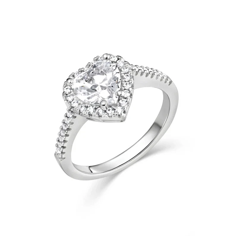 2.30TCW Heart Lab Grown Diamond Ring For Valentine Special Gift 14k White Gold - Image 2 of 4