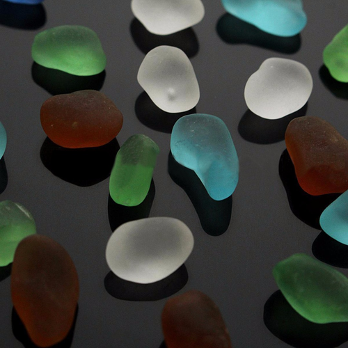 Beach Sea Glass Lot Bulk Wholesale Mixed Color Blue Cobalt Turquoise Purple- blue Tiny Pieces (6-8mm) - UK