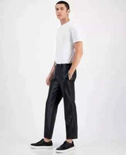 New Men Formal Pant Black Handmade Genuine Lambskin Leather Wear Stylish Casual