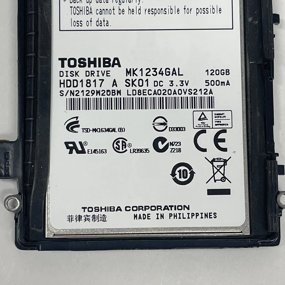 OEM Toshiba 120GB 4200RPM IDE Ultra ATA/100 8MB Cache 1.8" Hard Drive MK1234GAL - Image 4 of 4