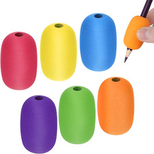 6 Pieces Pen Grips, Egg Pen Pencil Holder Handwriting Grips Pen Stylus Foam Grip